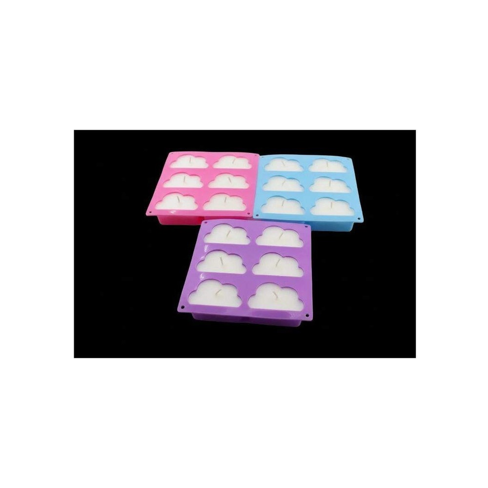 3 Pack Cloud Silicone Molds 6‎ Cavity Trays for Candle and Soap Making